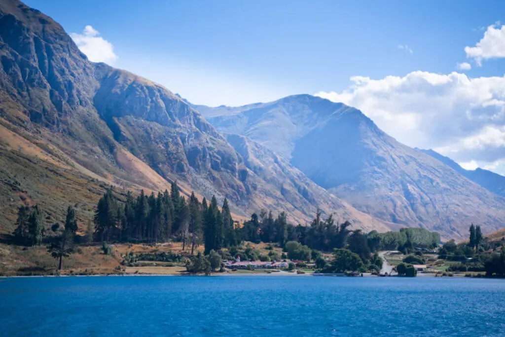 Walter Peak High Country Farm Lake Wakatipu Queenstown from TSS Earnslaw cruise