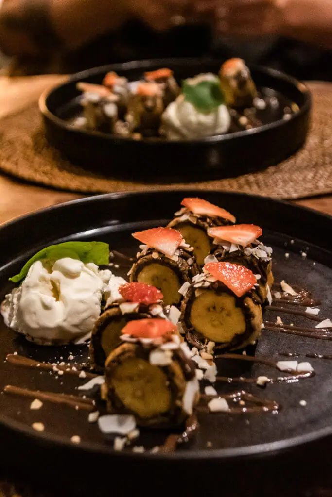 Ulaman Bali banana sushi dessert dish