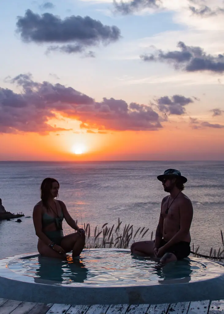 The View bali hot tub sunset view Balangan Beach bar