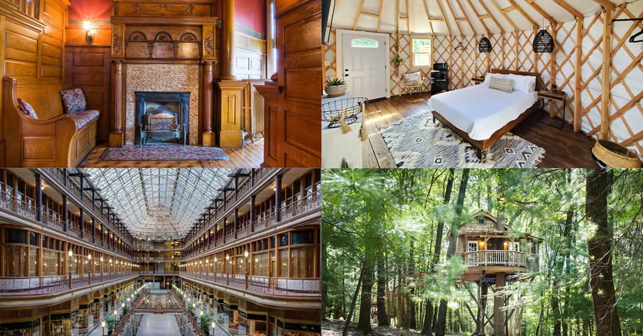 Unique Places to Stay in Ohio - from fun city breaks to yurts and castles in the country, there are plenty of fun and cool ohio rentals for your getaway.