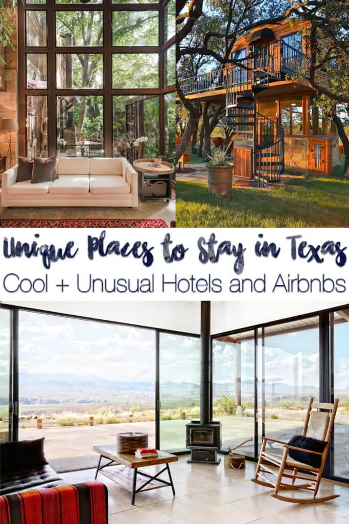 Unique Places to Stay in Texas: Cool + Unusual Hotels and Airbnbs to renta cross the state! From boutique hotels to the coolest airbnb's, you'll want to save a lot of these unique Texas accommodation options for later.