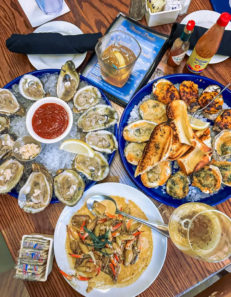 Oysters and crab legs at Cobalt the Restaurant Orange beach gulf shores alabama