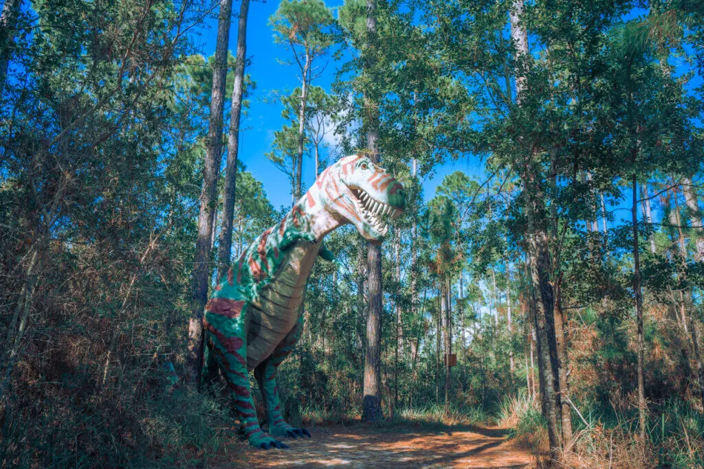 Dinosaurs in the woods Alabama beaches 
