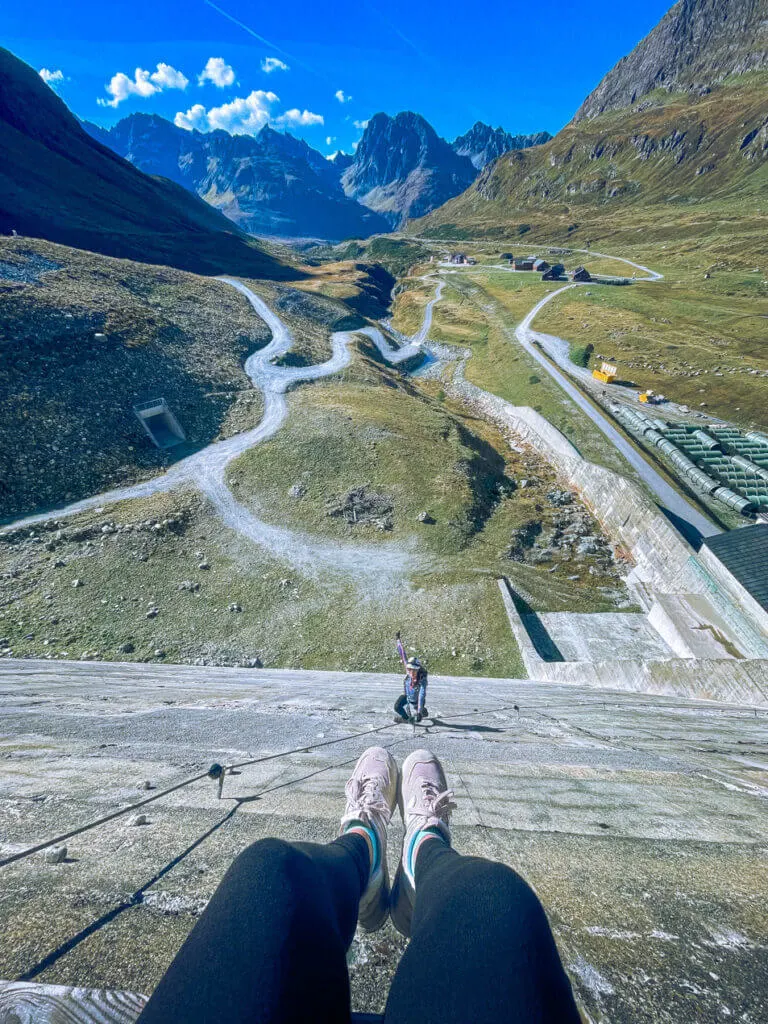 looking out at the view from montafon via ferrata