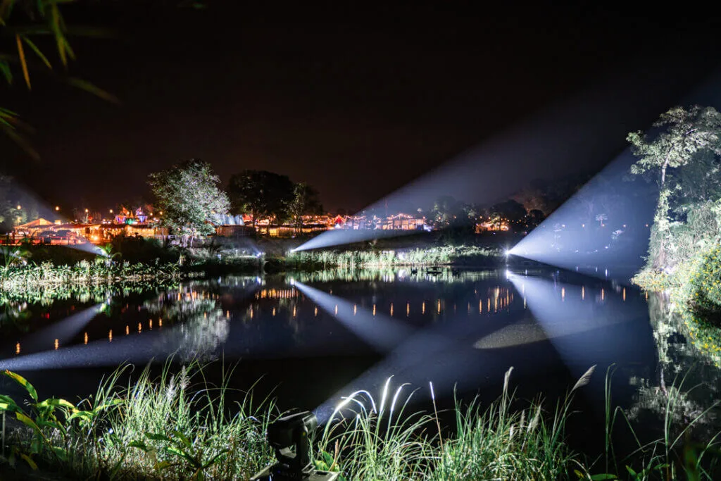 wonderfruit festival lake at night 