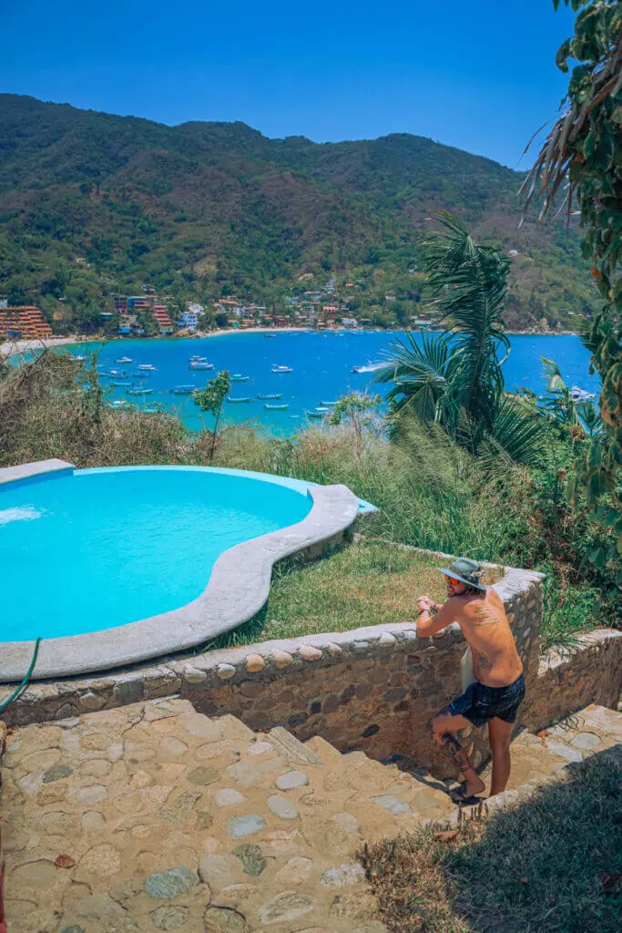 Yelapa hotel with pool overlooking the entire Yelapa bay 