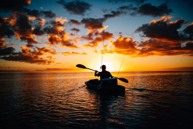 man on kayak, kayak fishing in the usa