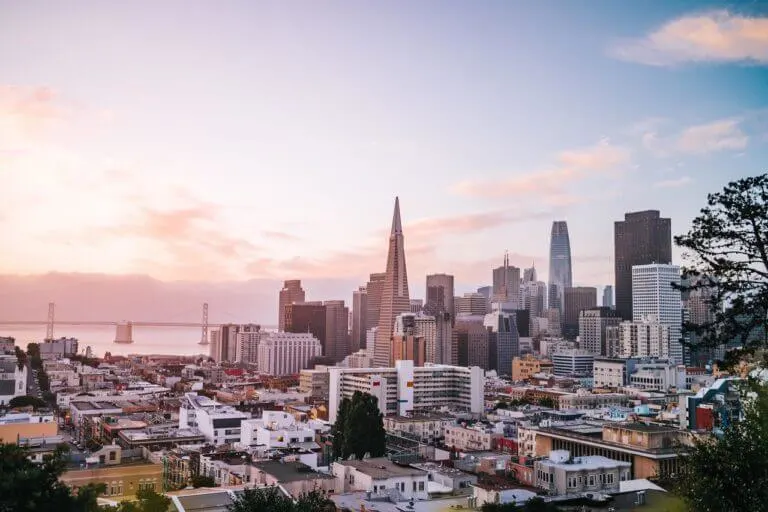 san francisco skyline sunset