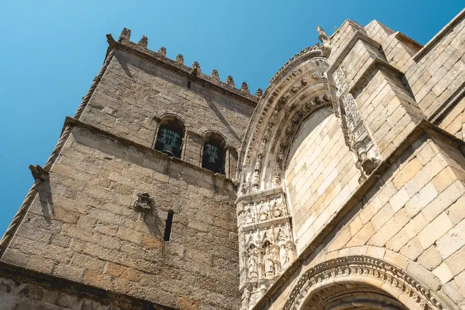 Gothic architecturecathedral  in Guimar&atilde;es Portugal