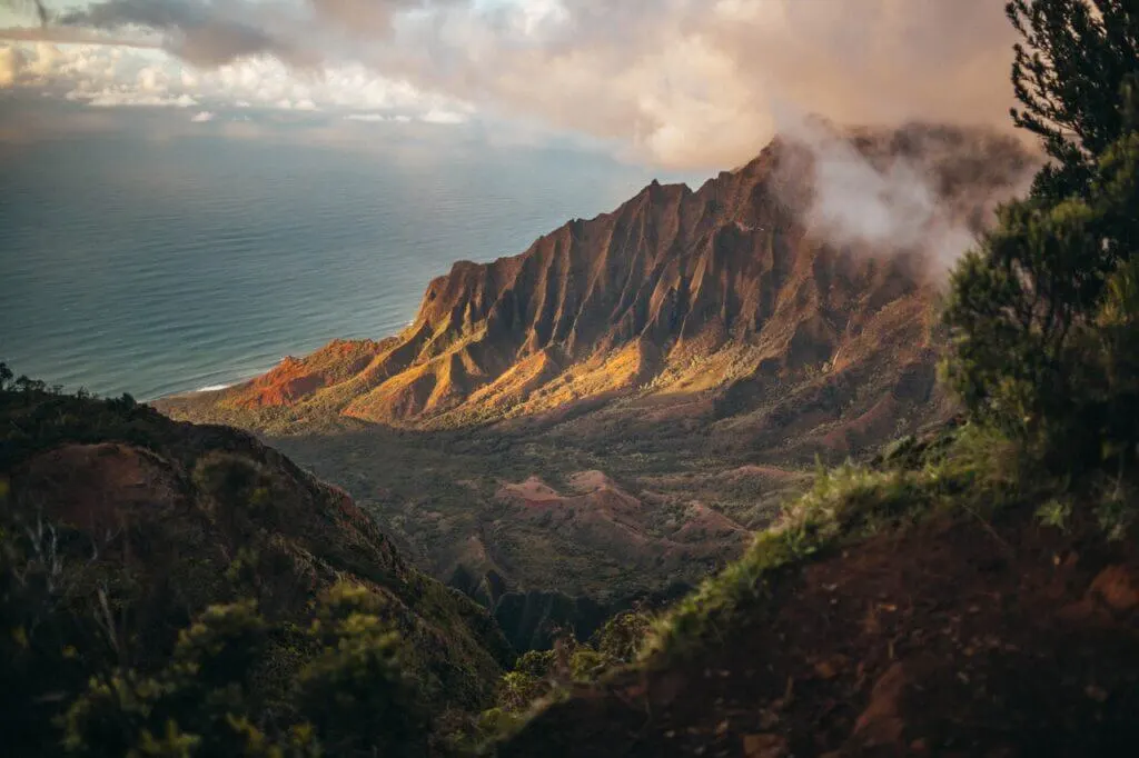 Na Pali Coast Sunset Kalalau viewpoint