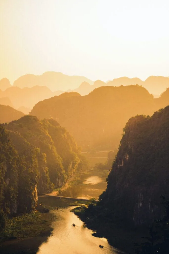 Nin Binh day trip from Hanoi Vietnam sunset