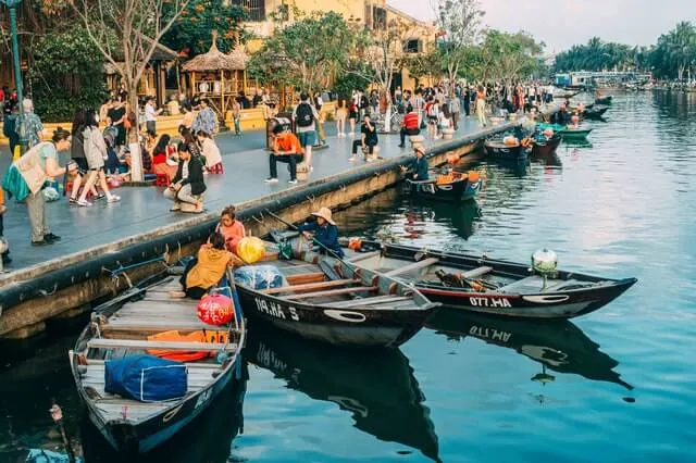 River outside Hoi An old town stop on 2 week vietnam itinerary travel
